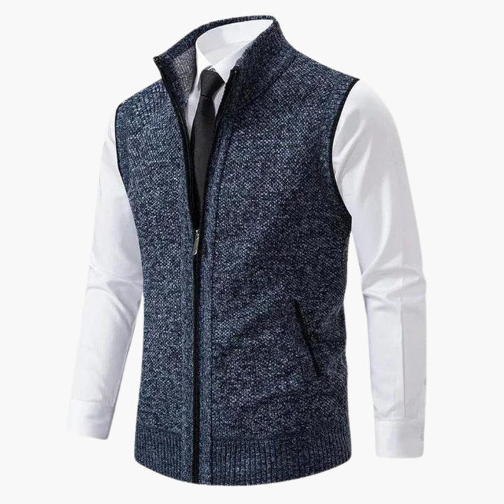 Penelope | Sleeveless Zip-Up Knit Vest With Side Pockets