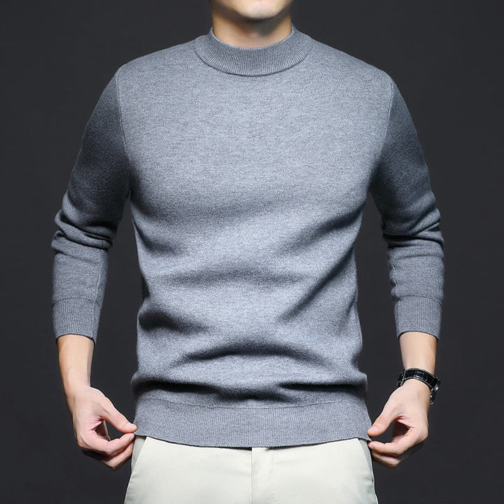 Phoebe | Elegant Men's Cream Crewneck Sweater With Ribbed Details