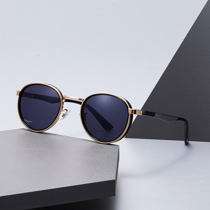 Tommaso | Vintage Gold Frame Oval Sunglasses With UV Protection