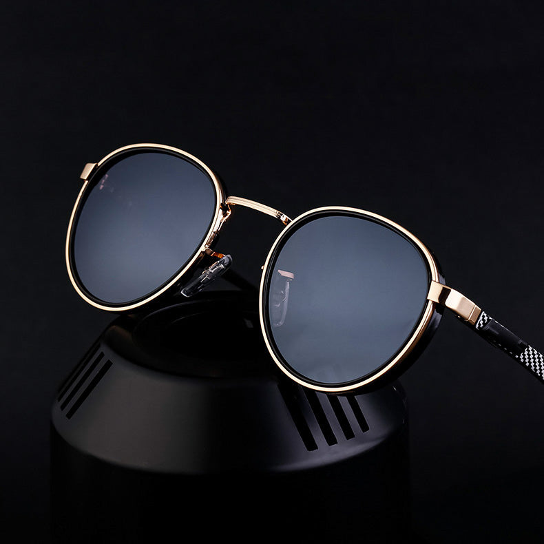 Tommaso | Vintage Gold Frame Oval Sunglasses With UV Protection