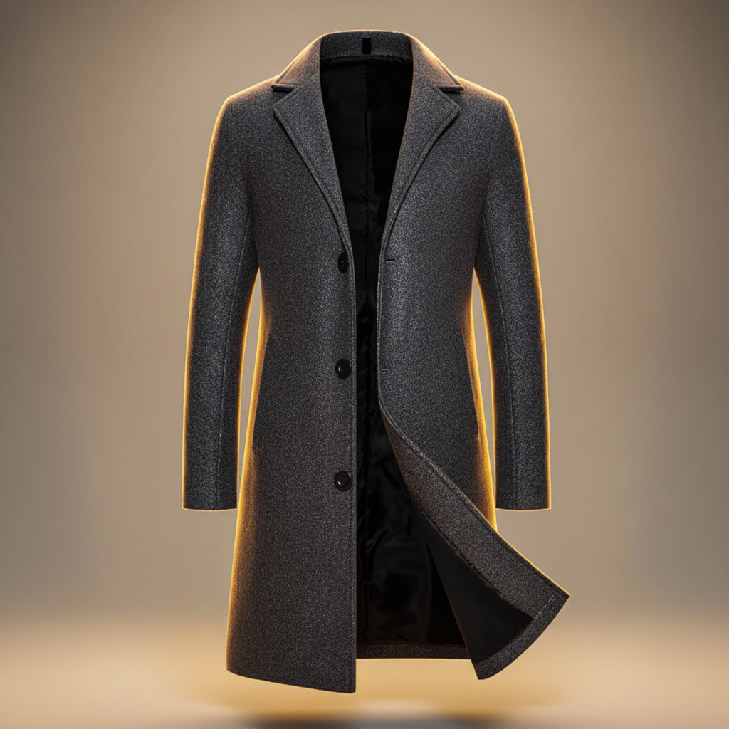 Harrison | Stylish Single Breasted Long Cotton Overcoat