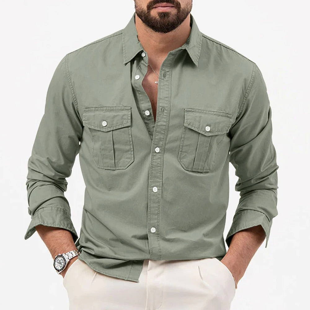 Bennett | Stylish Long Sleeve Button Up Shirt With Dual Chest Pockets