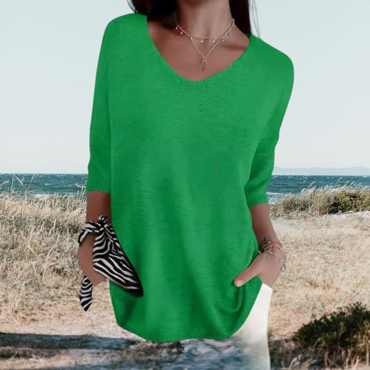 Freya | Effortless V-Neck Lightweight Summer Sweater