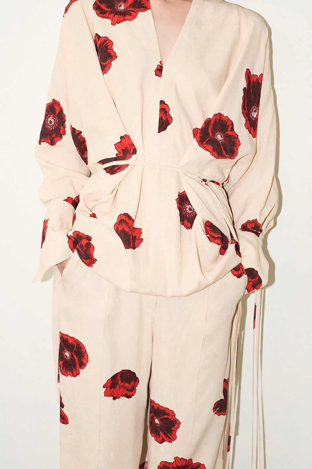 Dahlia | Elegant Floral Print Wrap Maxi Kimono Dress
