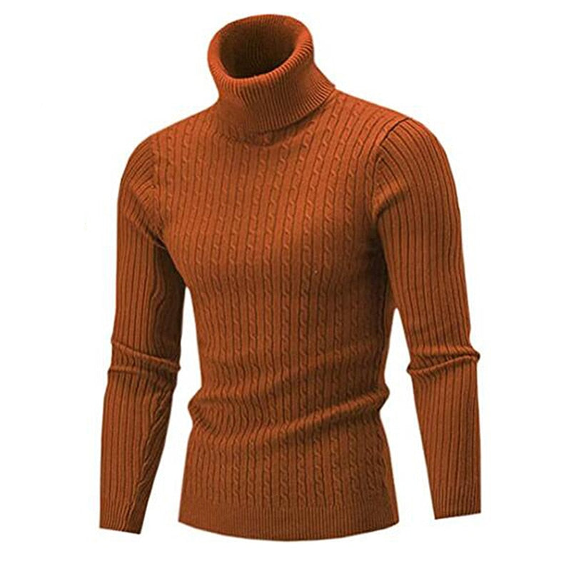 Mason | Stylish Men's Black Ribbed Turtleneck Sweater