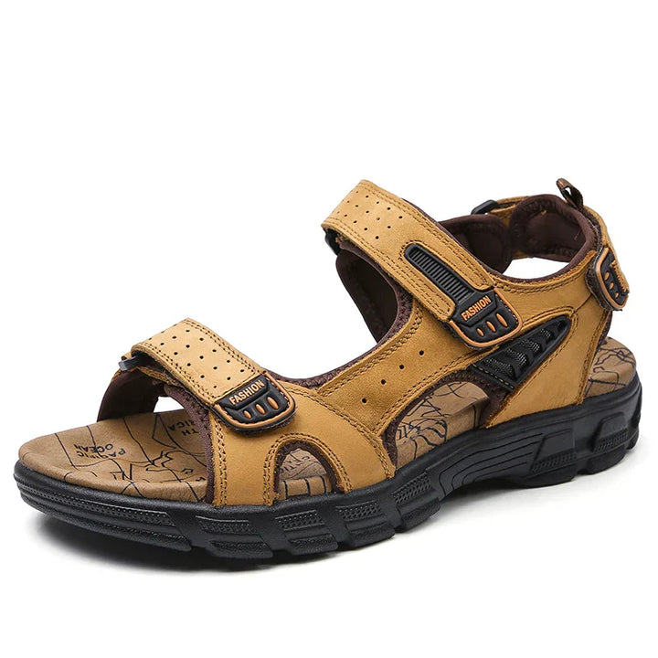 Jasper | Rugged Orthopedic Hiking Sandals Men - Black Leather