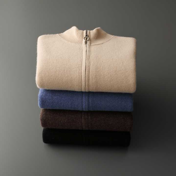 Kingston | Elegant Zip Up Cashmere Cardigan Men - Premium Knit