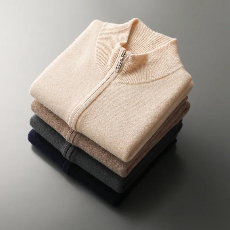 Kingston | Elegant Zip Up Cashmere Cardigan Men - Premium Knit