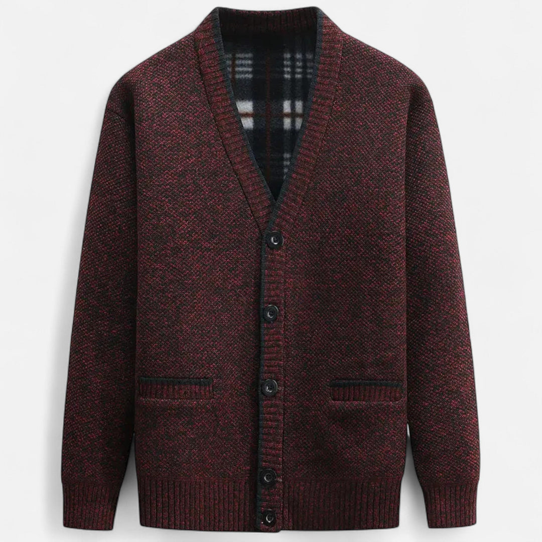 Elyse | Elegant Button-Up V-Neck Knit Cardigan Men
