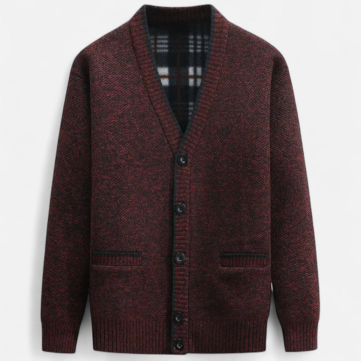 Elyse | Elegant Button-Up V-Neck Knit Cardigan Men
