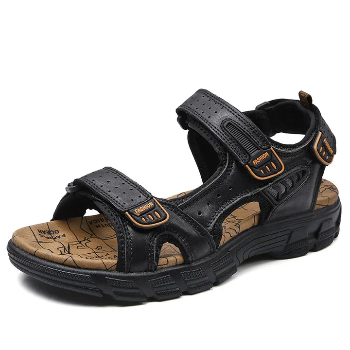 Jasper | Rugged Orthopedic Hiking Sandals Men - Black Leather