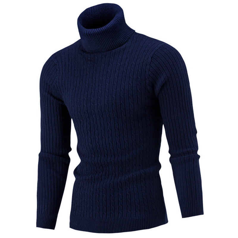Mason | Stylish Men's Black Ribbed Turtleneck Sweater