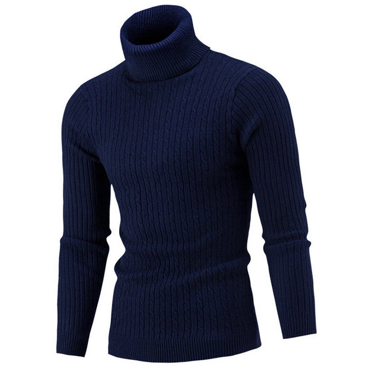 Mason | Stylish Men's Black Ribbed Turtleneck Sweater