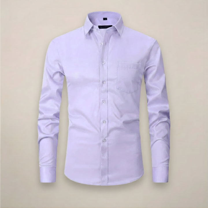 Men’s Long-Sleeved Shirt – Classic Structured Fit with Wrinkle-Free Finish