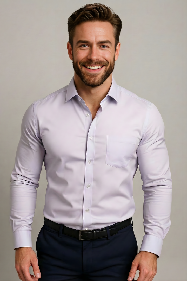 Harrison | Classic White Long Sleeve Button Up Dress Shirt Men