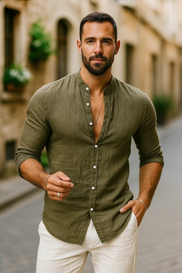 Camden | Effortless Men's Linen Button-Up Shirt With Relaxed Fit