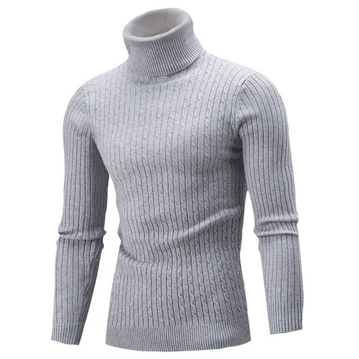 Mason | Stylish Men's Black Ribbed Turtleneck Sweater