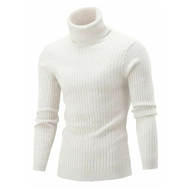 Mason | Stylish Men's Black Ribbed Turtleneck Sweater