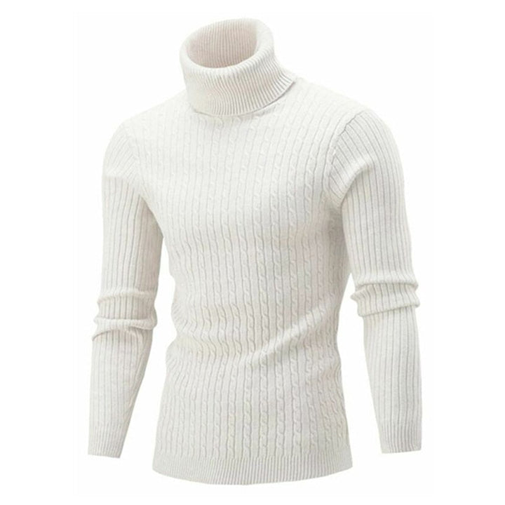Mason | Stylish Men's Black Ribbed Turtleneck Sweater