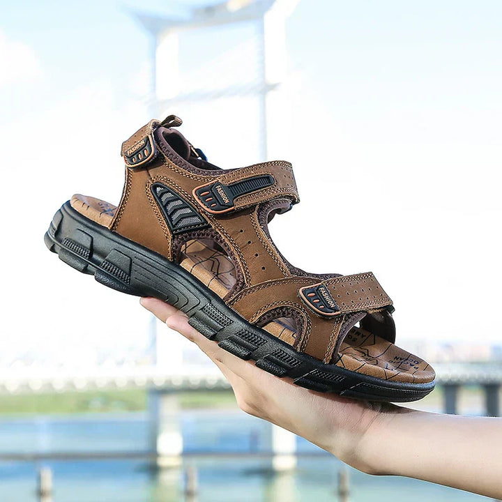 Jasper | Rugged Orthopedic Hiking Sandals Men - Black Leather