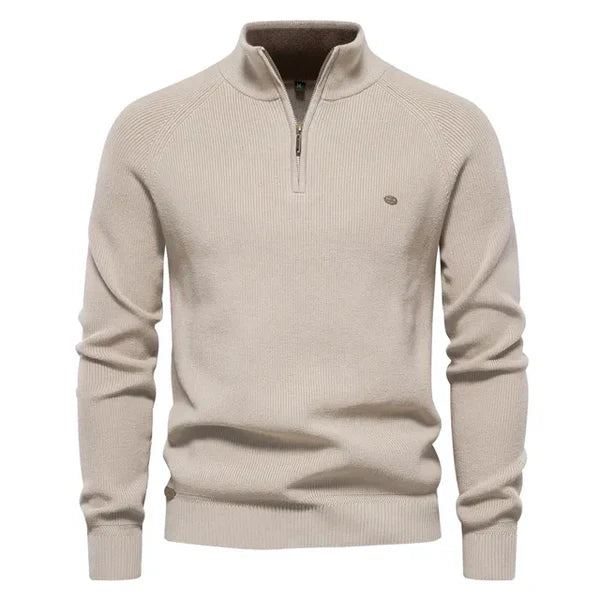 Beatrice | Stylish Half Zip Cotton Pullover Sweater