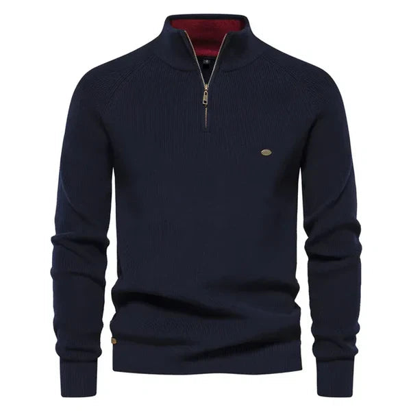 Beatrice | Stylish Half Zip Cotton Pullover Sweater
