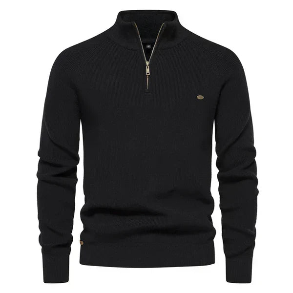 Beatrice | Stylish Half Zip Cotton Pullover Sweater
