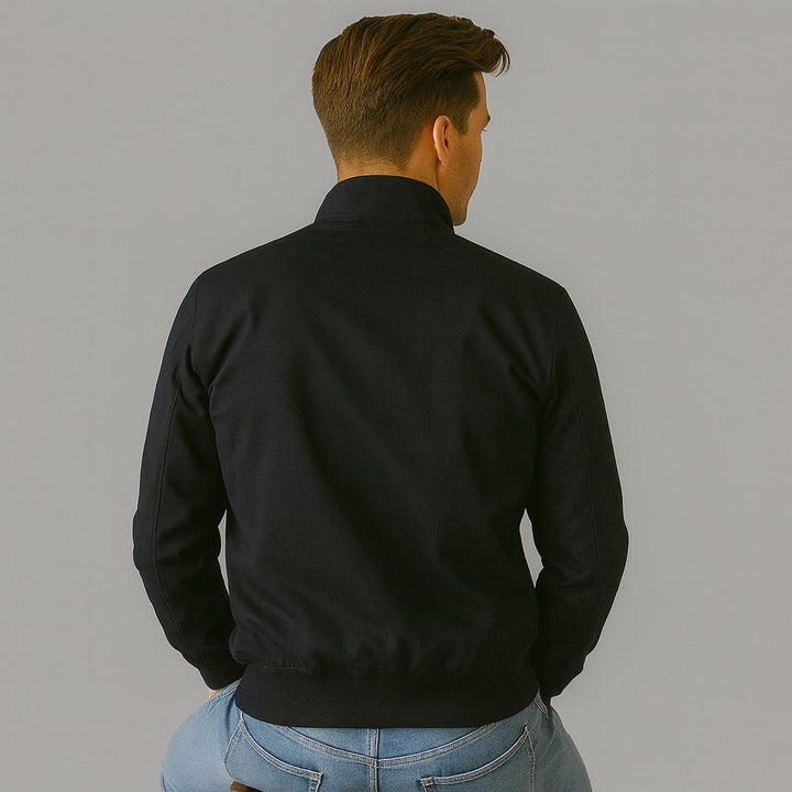 Serena | Elegant Navy Harrington Jacket With Full Zip
