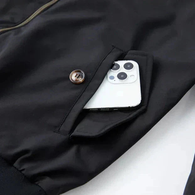 Serena | Elegant Navy Harrington Jacket With Full Zip