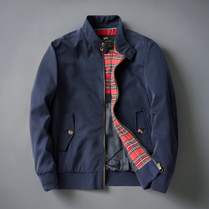 Serena | Elegant Navy Harrington Jacket With Full Zip