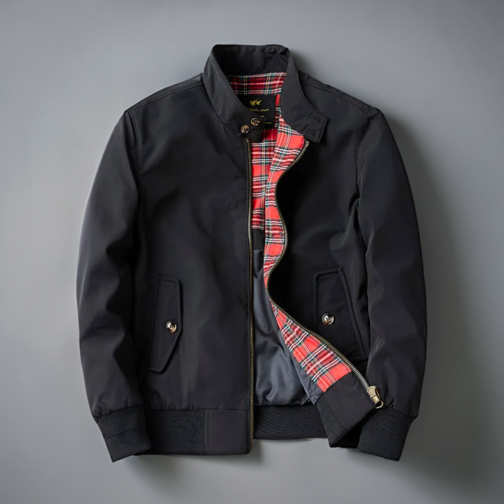 Serena | Elegant Navy Harrington Jacket With Full Zip