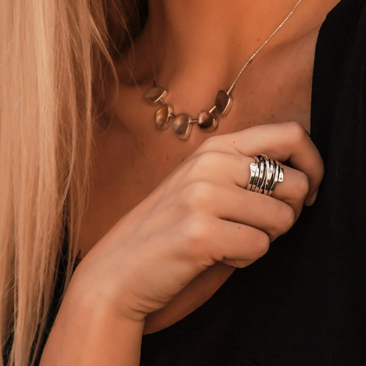 Serena | Stylish Layered Wrap Silver Ring