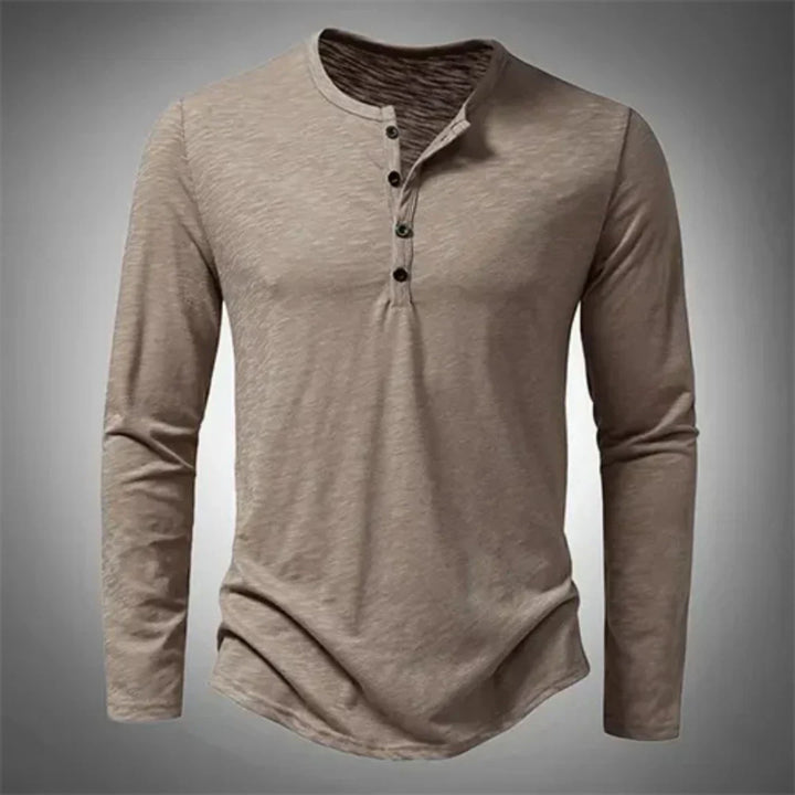 Naomi | Stylish Long Sleeve Henley Shirt With Button Front