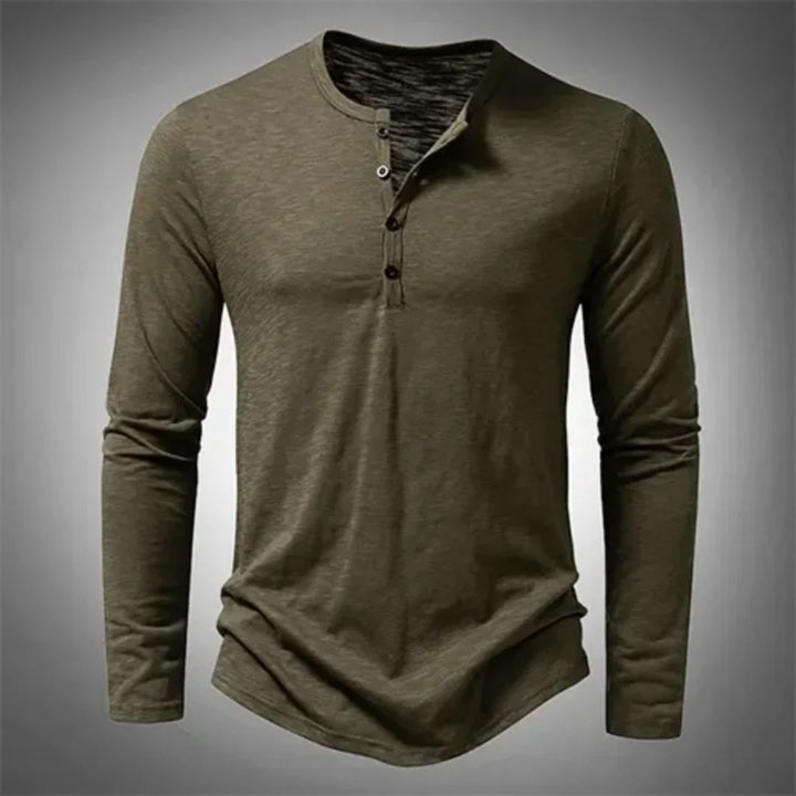 Naomi | Stylish Long Sleeve Henley Shirt With Button Front