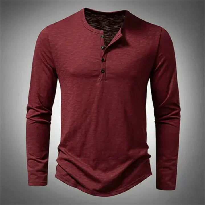 Naomi | Stylish Long Sleeve Henley Shirt With Button Front