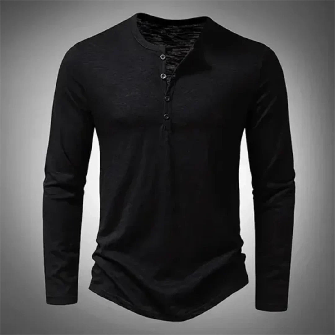 Naomi | Stylish Long Sleeve Henley Shirt With Button Front