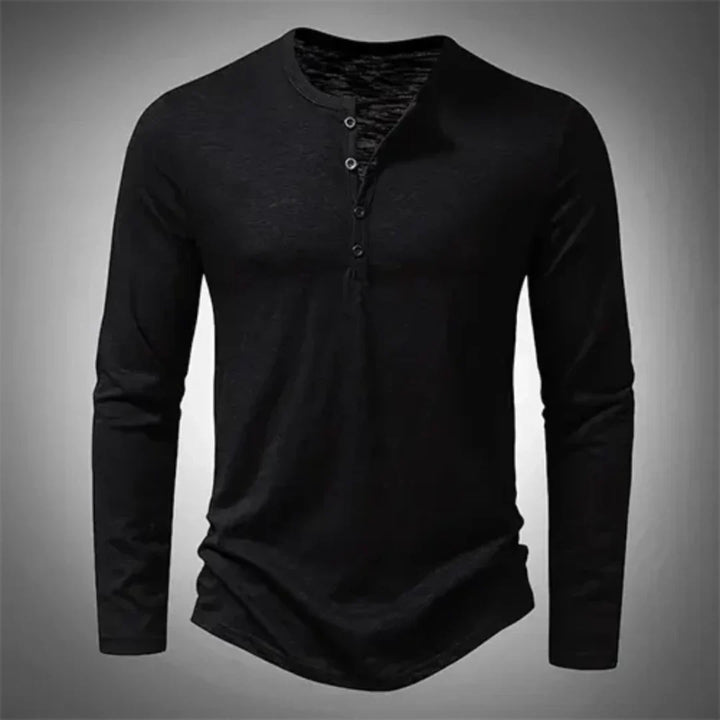 Naomi | Stylish Long Sleeve Henley Shirt With Button Front