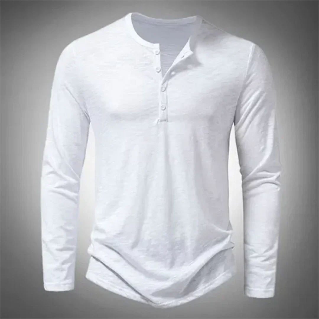 Naomi | Stylish Long Sleeve Henley Shirt With Button Front