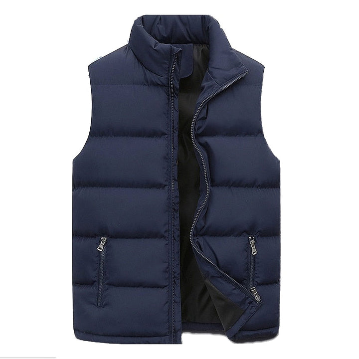Kai | Sleeveless Navy Quilted Puffer Vest Men