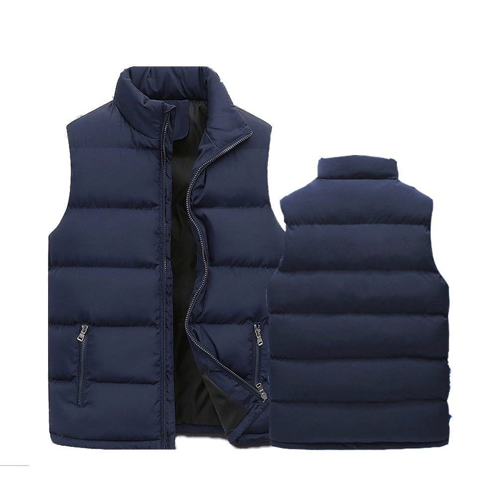 Kai | Sleeveless Navy Quilted Puffer Vest Men