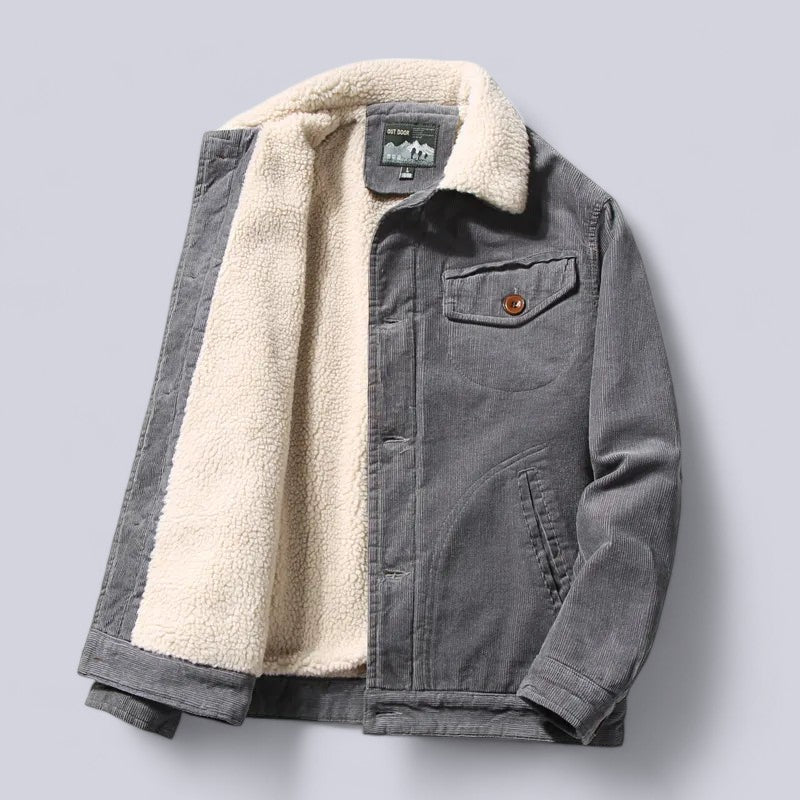 Beau | Stylish Sherpa Lined Corduroy Trucker Jacket Men