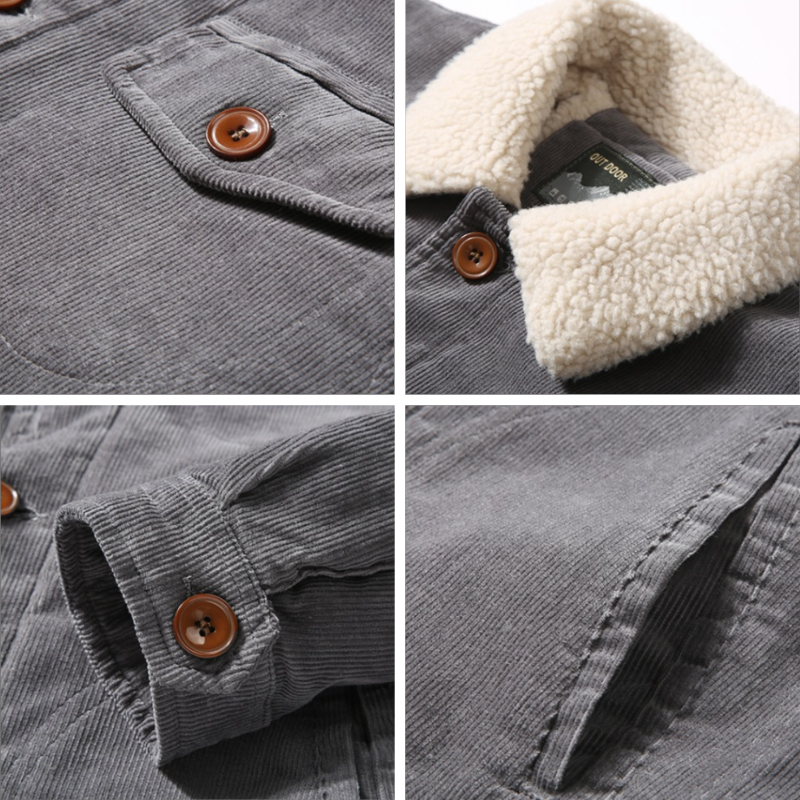 Beau | Stylish Sherpa Lined Corduroy Trucker Jacket Men