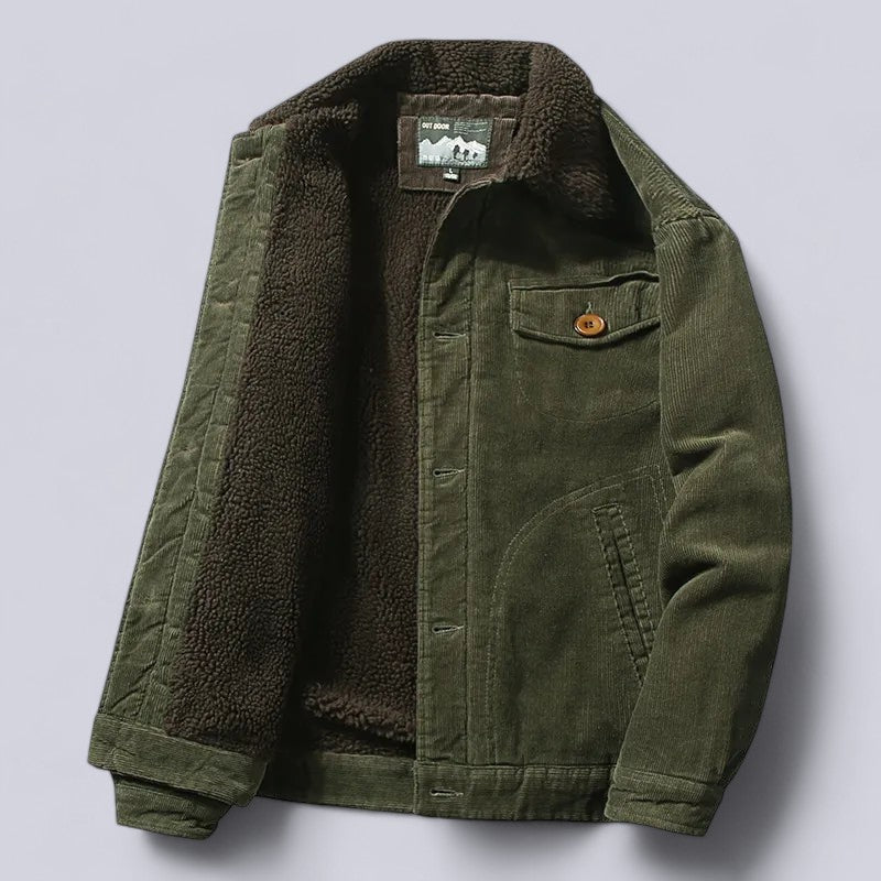 Beau | Stylish Sherpa Lined Corduroy Trucker Jacket Men