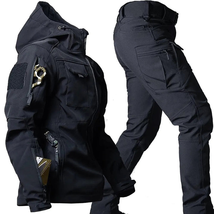 Tactical Waterproof Hooded Jacket Set Men - Military Green