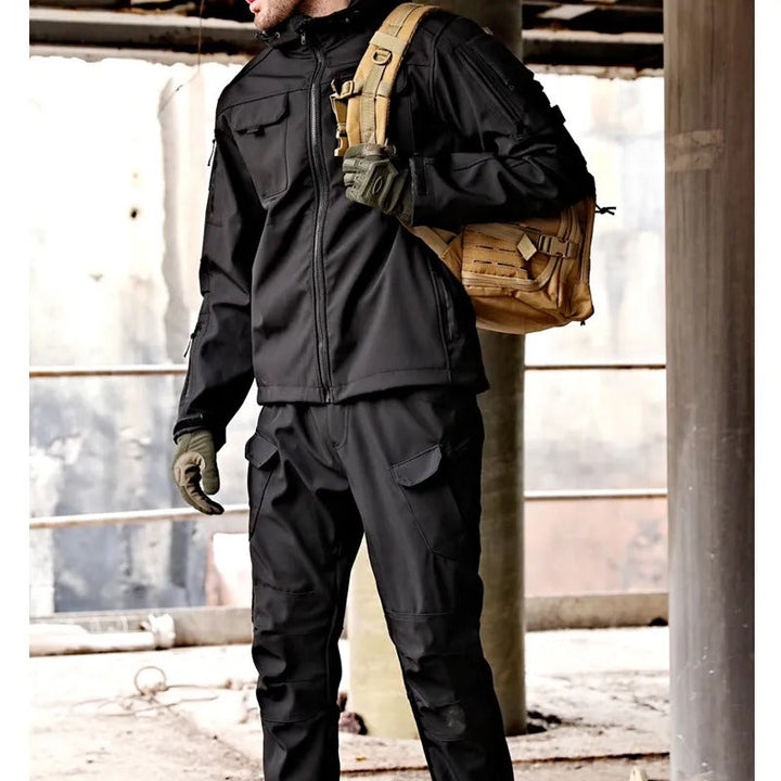 Tactical Waterproof Hooded Jacket Set Men - Military Green
