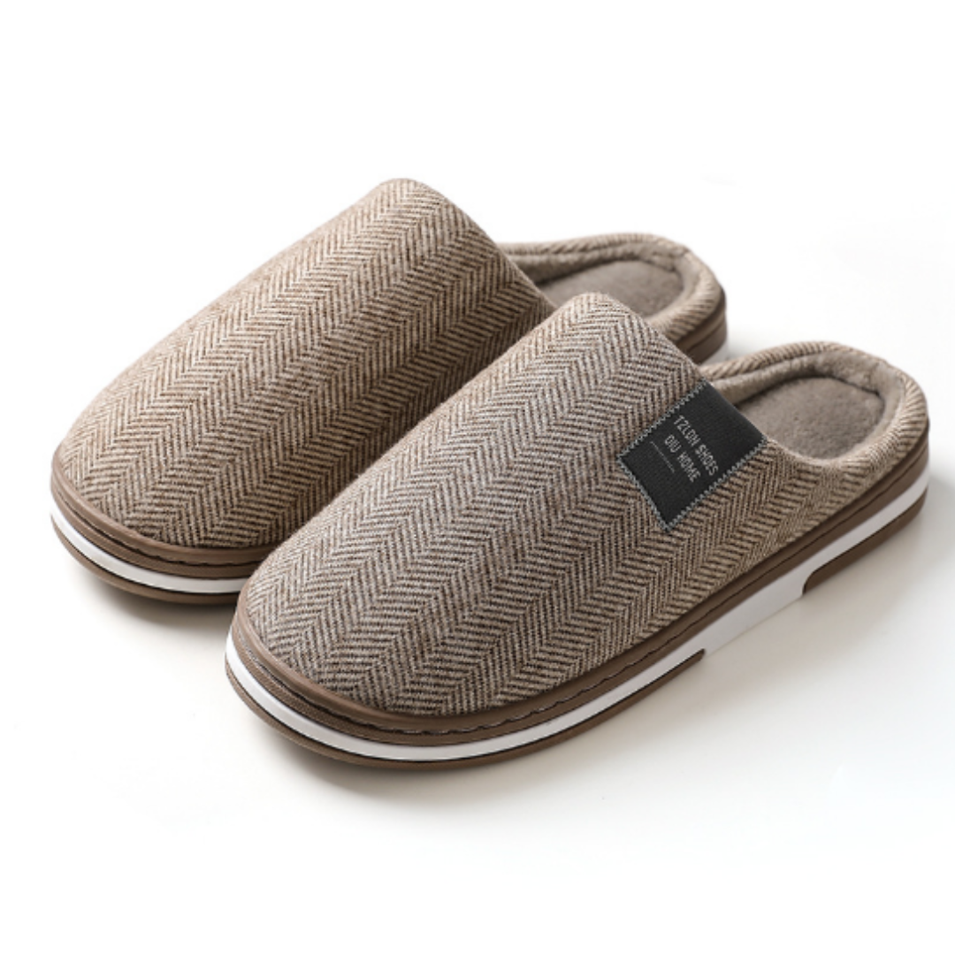 Corina | Cozy Herringbone Indoor House Slippers With Soft Sole
