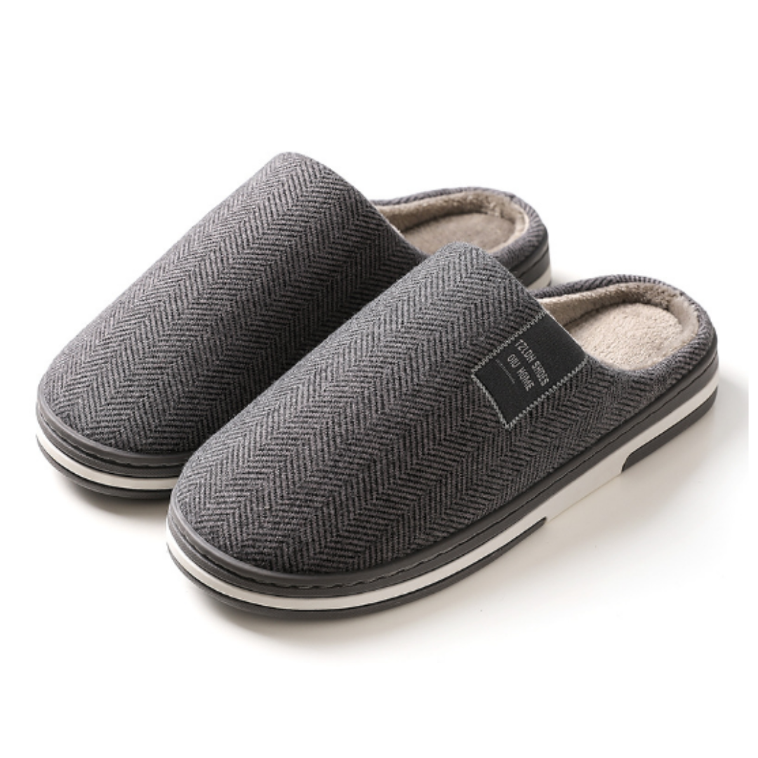 Corina | Cozy Herringbone Indoor House Slippers With Soft Sole