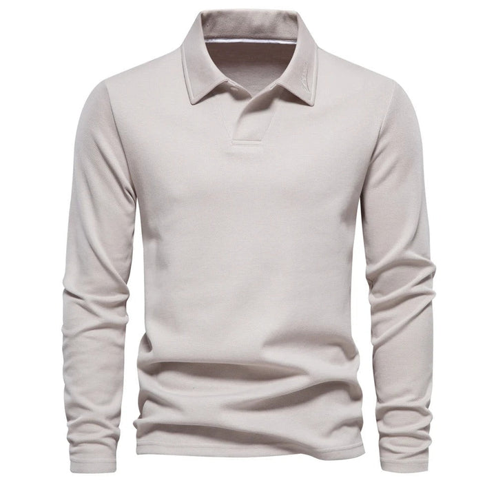 Blaze | Classic Long Sleeve Polo Shirt Men - Beige