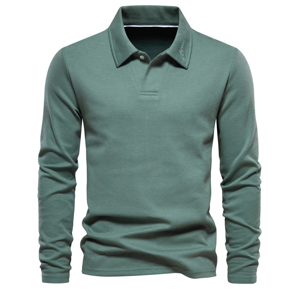 Blaze | Classic Long Sleeve Polo Shirt Men - Beige