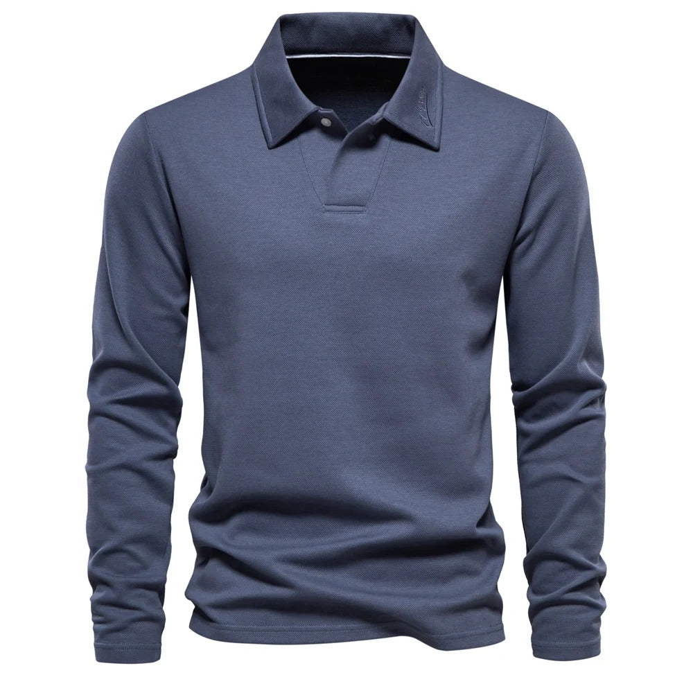 Blaze | Classic Long Sleeve Polo Shirt Men - Beige